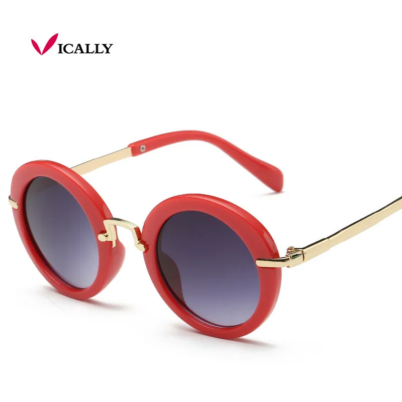 Модные солнцезащитные очки для маленьких мальчиков винтажные Круглые