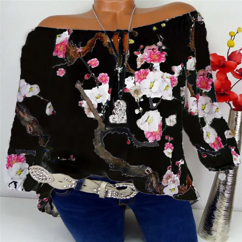 Для женщин s Топы корректирующие и блузки для малышек пикантные Peach Blossom рубашка с