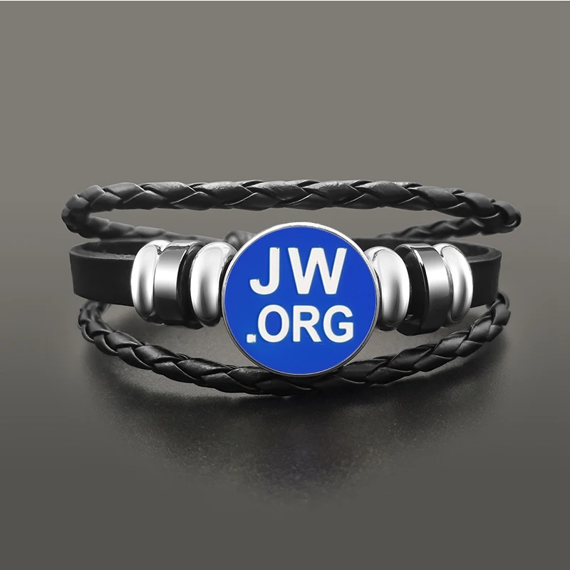 JW. Орг кожаный браслет иеговиста JW Стекло кабошон браслеты с кнопками для Для мужчин Для женщин ювелирные украшения с христианской символикой - Окраска металла: 7