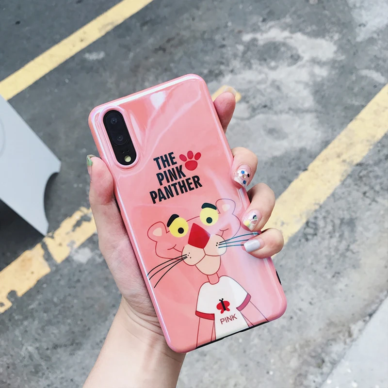 YHBBCASES Blu-Ray чехол для телефона Huawei P30 P20 Pro Чехлы Мультяшные розовые милые Пантеры