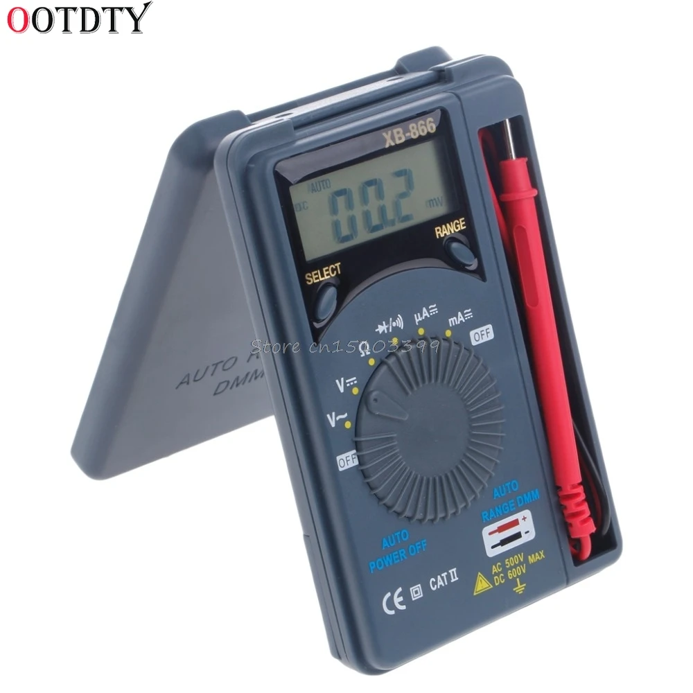 OOTDTY XB866 Мини Авто Диапазон ЖК-дисплей вольтметр Тесты er инструмент AC/DC карманный