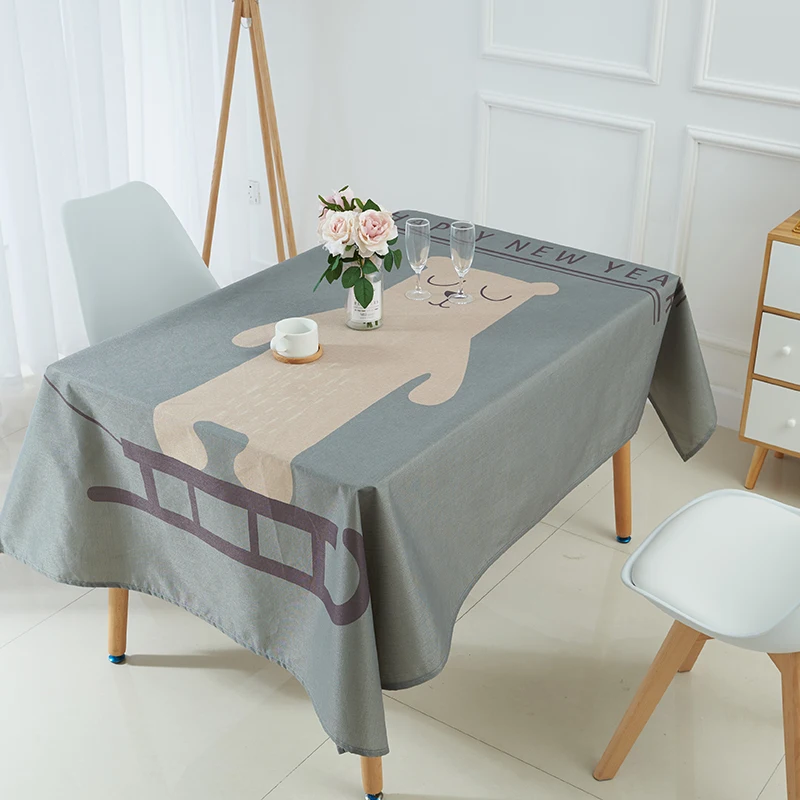 table cloth christmas tablecloth nappe rectangulaire elk snowman tree Printed toalha de mesa decoracao para casa cover | Дом и сад