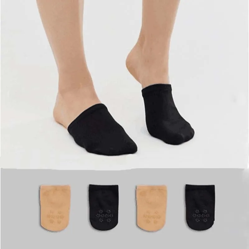 Носки невидимки Женские однотонные на высоком каблуке хлопковые нескользящие в