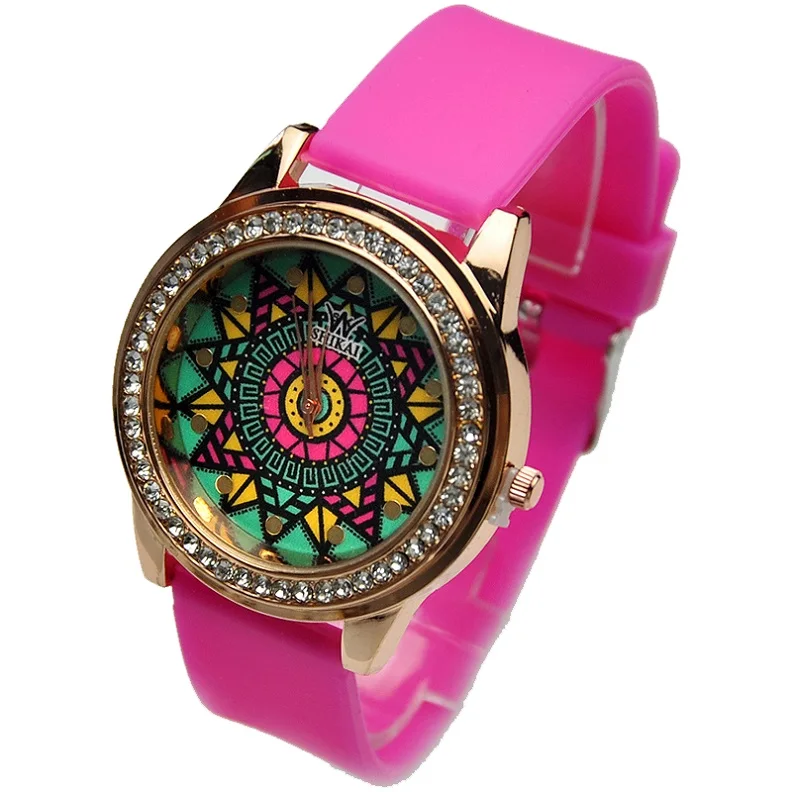Женские наручные часы с золотыми кристаллами индийские этнические Стразы