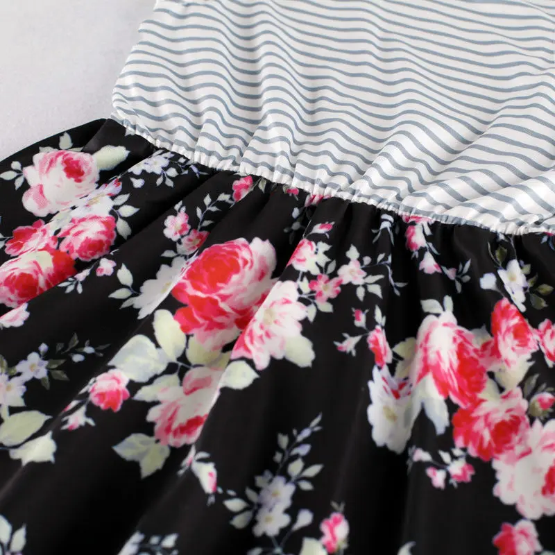 Модель 2019 года платья для мамы и дочки платье в полоску Семейный комплект одежды