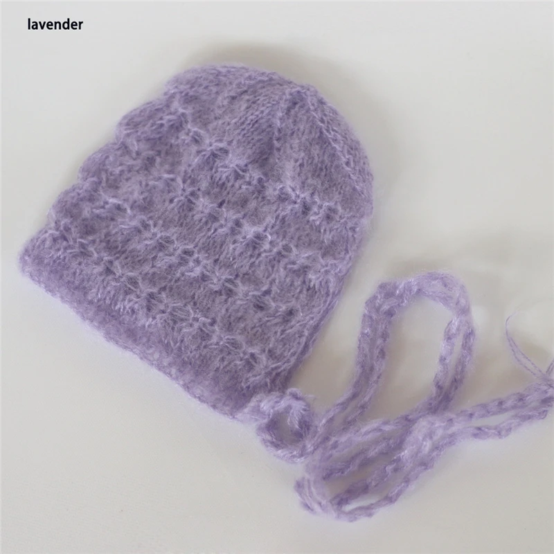 Soft Mohair Newborn Baby Knitted Hat Spring Thin Infant Photography Caps Props Candy Colors Bebe Pictuers Crochet Quality | Детская