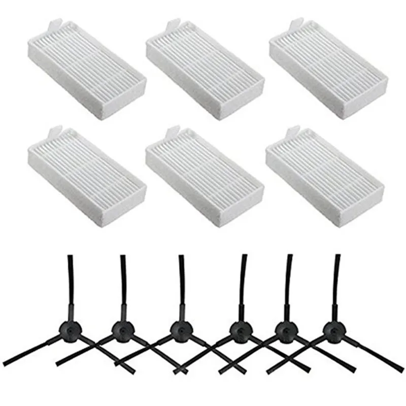 6x боковая щетка 6x HEPA фильтр комплект для CHUWI ilife v5s v5 x5 ilife V3s v3s pro v3l v5s pro v50 Запчасти для робота-пылесоса