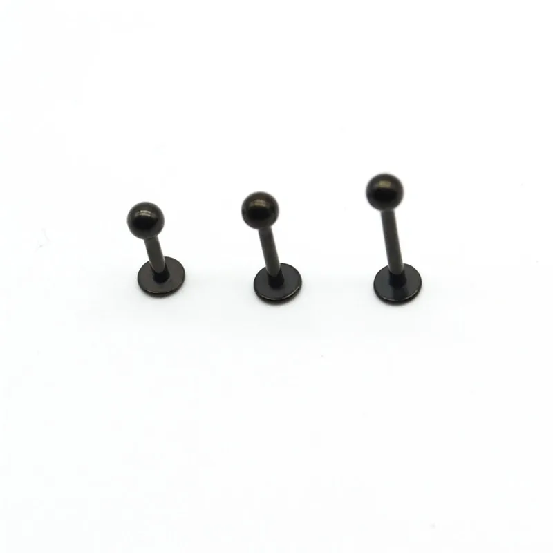 HENGKE Black Labret кольцо для губ стержень хирургическая сталь 16 Калибр Ювелирное