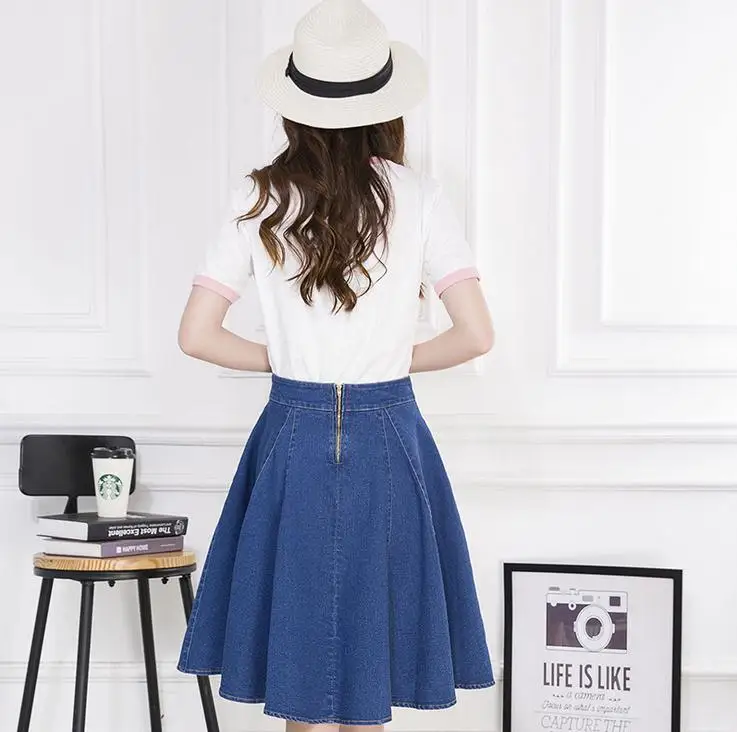 Женская юбка с подкладкой на весну и лето|line skirt|denim skirtdenim skirt fashion |