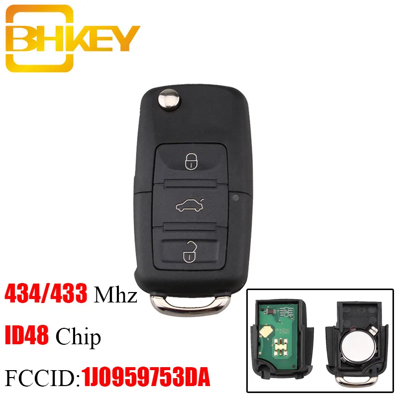 Дистанционный ключ BHKEY для Skoda Seat 1J0959753DA 434 МГц чип ID48 VolksWagen Passat Bora Polo Golf Beetle
