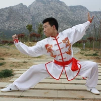 ushine hx09 double dragon traditional chinese long sleeve taichi wushu kungfu uniform suit taichi fitness clothing man woman