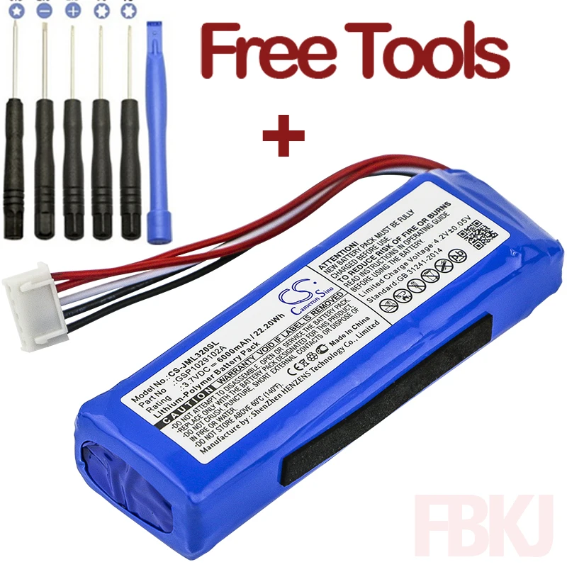 

Upgrade | Cameron Sino 6000mAh Battery GSP1029102A for JBL Charge 3 2016
