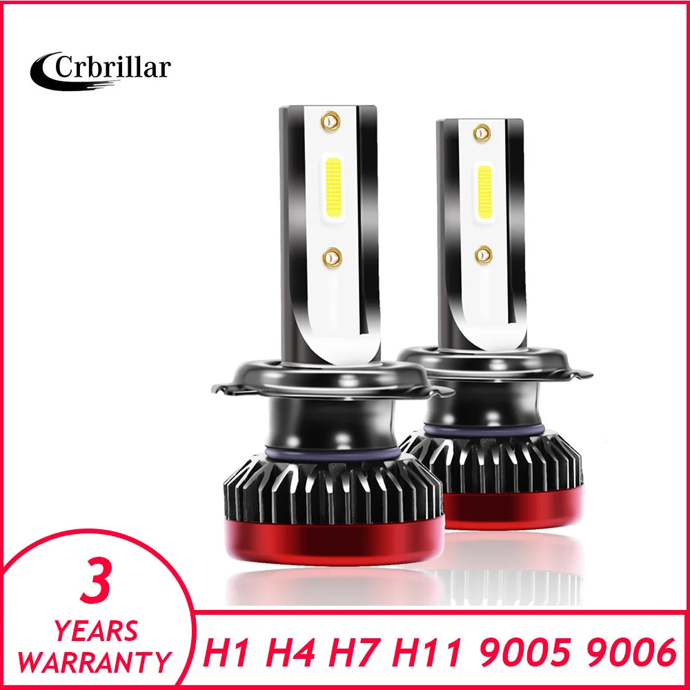 Crbrillar Mini H4 Led H7 6000K LED 8000LM 80 Вт H1 лампа HB3 9005 9006 hb4 противотуманный светильник H8 H11