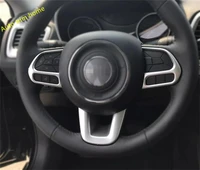lapetus steering wheel decoration frame styling cover trim fit for jeep compass 2017 2021 abs matt carbon fiber look