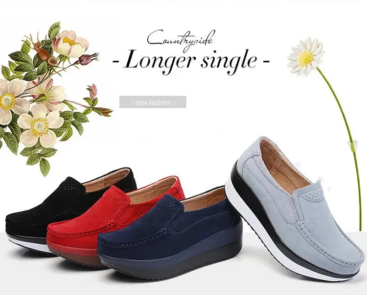 Platform shoes woman fashion sneakers women genuine leather casual women shoes round toe Loafers ladies flat shoes women