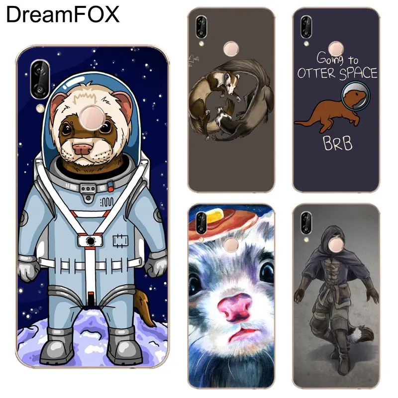 DREAMFOX K088 Ferret в пространстве Мягкие TPU силиконовый чехол для huawei Honor 6A 6C 7X9 10 P20 lite Pro P