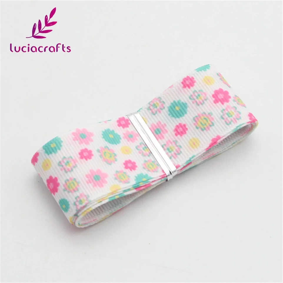 Lucia Crafts 5y/8y 25 мм Grosgrain печатные упаковочные ленты DIY Швейные аксессуары для волос ручной работы материал S0806