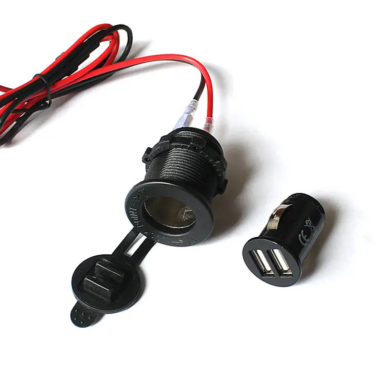 WUPP 12V разветвитель гнезда прикуривателя с двойным 2.1A USB выходным портом зарядное