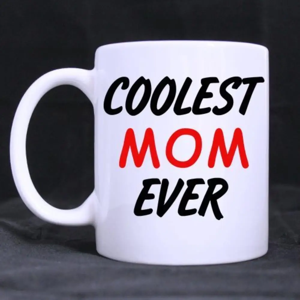 

Белая Кружка Кофейные чашки подарок на день матери "самая крутая мама когда-либо" керамика (емкость 11 унций)