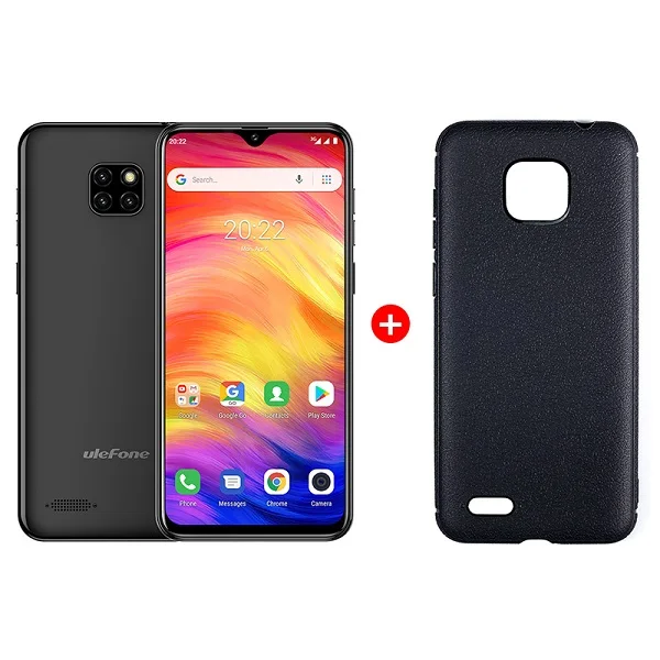 Смартфон Ulefone Note 7, 3500 мАч, 19:9, четырехъядерный, 6,1 дюймов, экран капли воды, 16 Гб ПЗУ, мобильный телефон WCDMA, мобильный телефон, Android 8,1 - Цвет: Black Add Case