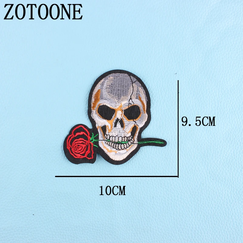 ZOTOONE панк рок модные джинсы патч череп значок 1 шт. железная или сшитая ткань наклейка для одежды значок вышитые аппликации DIY - Цвет: PE0852
