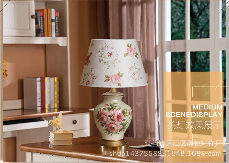 Simple Modern Orchid Paiting Ceramic Table Lamp Indoor Lighting Wedding Gift Direct Home Entertainment Lighting