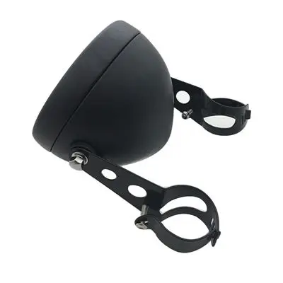 BRACKET BLACK 5-3/" Хромированный светодиодный проектор фара мотоцикла с лампой оболочки для мотоциклов - Цвет: BRACKET BLACK