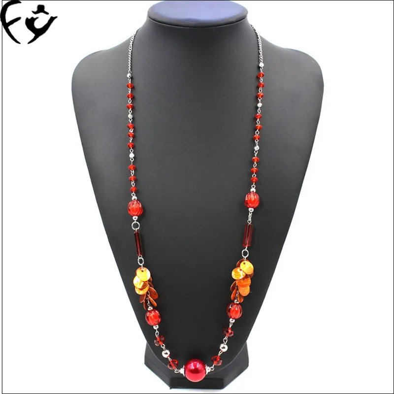Европейский и американский стиль уникальный длинного ожерелья акриловое