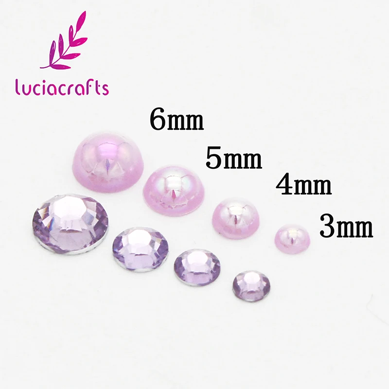 Lucia crafts 200 шт./лот смола 3 6 мм круглая плоская спинка смешанный фиолетовый горный