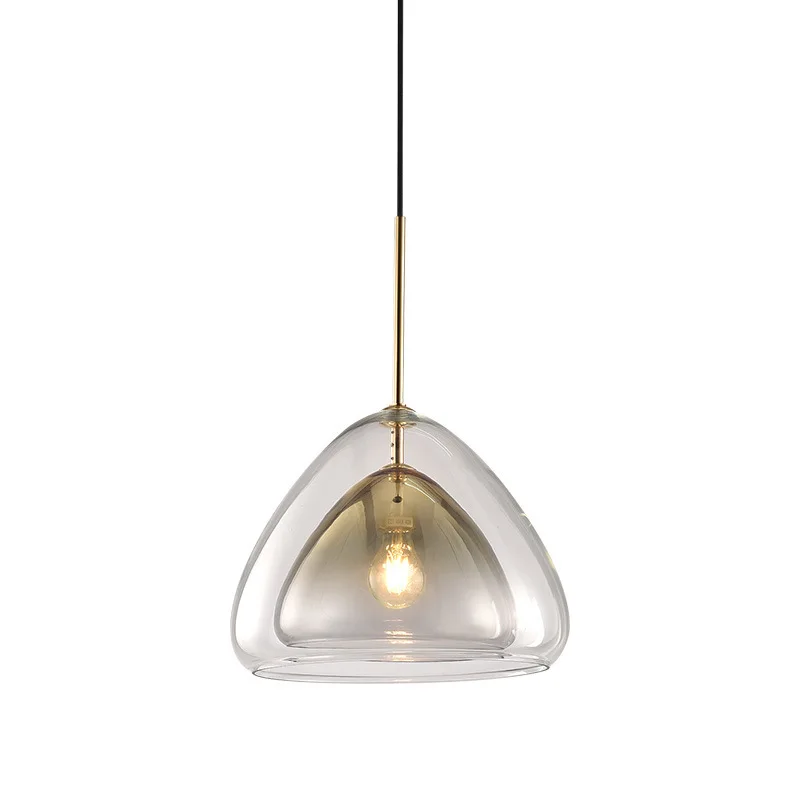 Fashion Modern simple Nordic Double-deck Glass Model Pendant lights Led E27 bulb Living room Dining Bedroom Deco Droplights | Лампы и