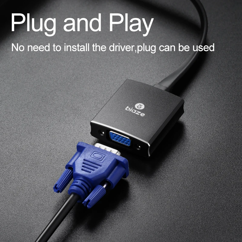 Адаптер Biaze HDMI VGA для PS4 Pro Raspberry Pi 3 2 Chromebook TV Кабель адаптер с аудио разъемом 5 мм| |