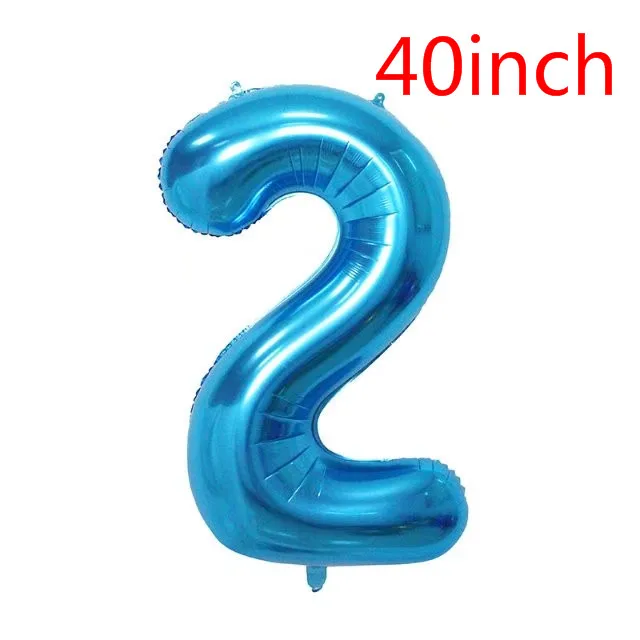 40 inch blue 1 шт. 40 дюймов розовое золото, серебро, алюминий Фольга №2 воздушные шары 2nd дня рождения, свадьбы, годовщины вечерние Декор Baby Shower поставки - Цвет: 40 inch blue