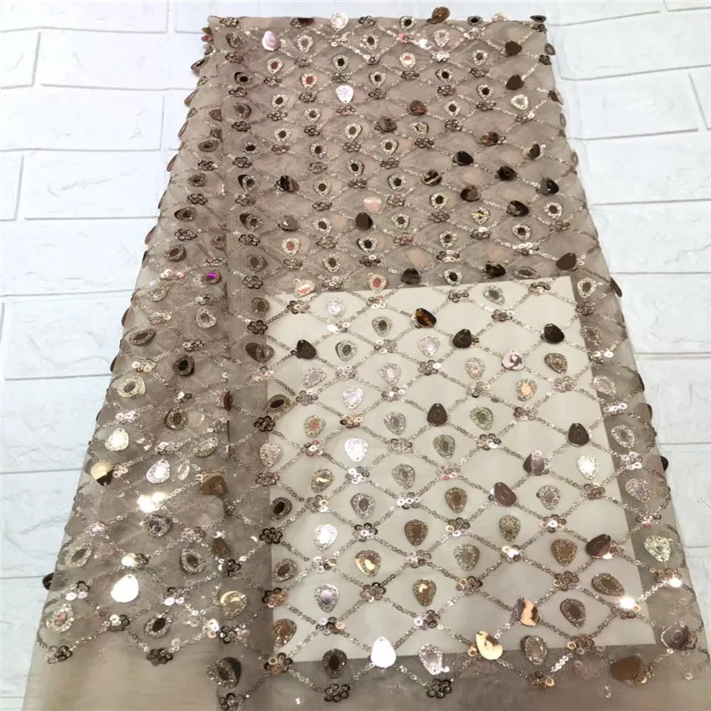 Latest Style African Lace Fabric 2018 High Quality Fashion French Tulle Nigerian Sequin Fabrics XY1875B-1 | Дом и сад