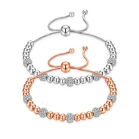fashion charm bead bangle bracelets for women adjustable cubic zirconia snake chain wedding party jewelry gift top quality
