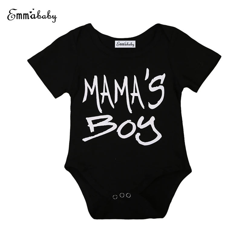 Emmababy новорожденных Для маленьких мальчиков комбинезон черный MAMA'S с
