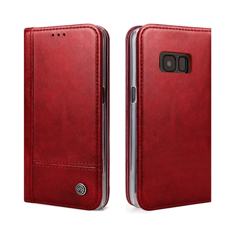 Красный Магнитный кошелек кожаный флип-чехол для телефона для samsung Galaxy S7 S7 Edge S8 S8 Plus Note 8 Чехол-обложка чехол-книжка Fundas - Цвет: Красный