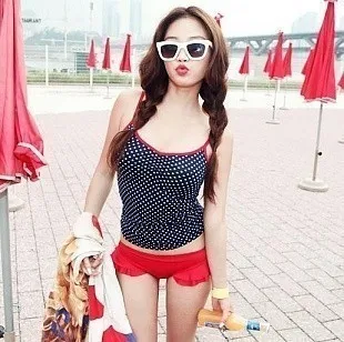 Новинка 2014 заводские магазины милый раздельный купальник на бретельках в