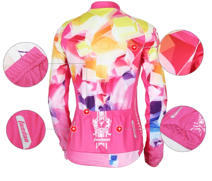 Tasdan Women's Cycling Jersey Long Sleeve Bike Outdoor Sport Clothing Women Top Shirts | Спорт и развлечения