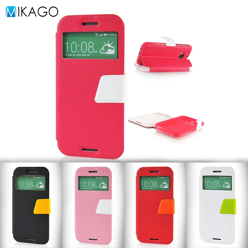 Кожаный флип чехол с двойным окошком для HTC One M8 M8s|case for htc|htc one m8 casecase htc |