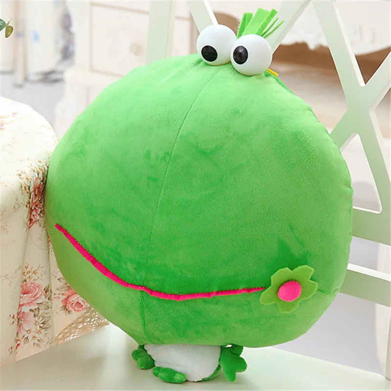 Плюшевая лягушка с большой головой 35 см 2016 милая мультяшная супермягкая подушка