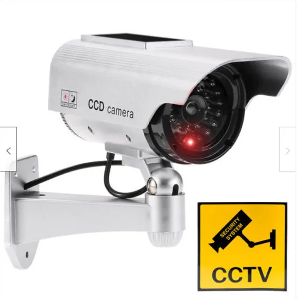 Silver Поддельный манекен видеонаблюдения CCTV Красный флэш-Светильник ИК наружная/Внутренняя камера - Цветной: Silver
