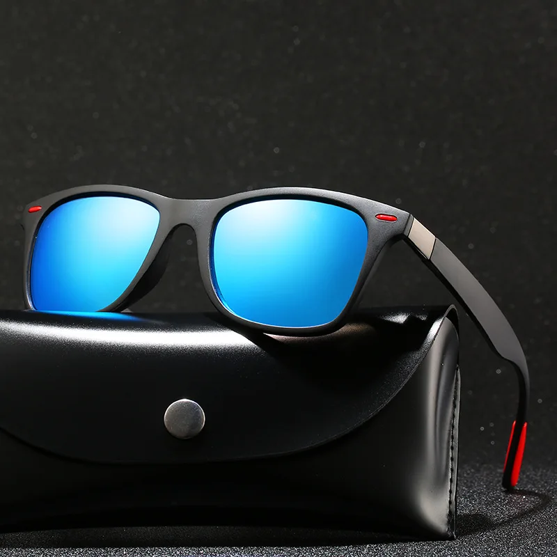 

Polarized Sunglasses Men Women Classic Mirror Coating Blue Lens Rivets Mens Sunglasses Brand Designer Eyewear For driving UV400
