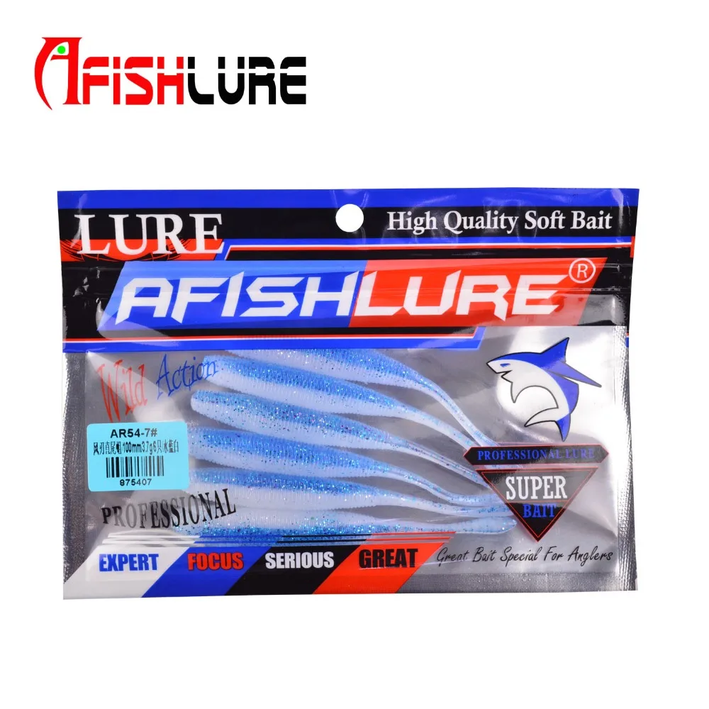 Afishlure Свинг червяк приманка для рыбалки прямой хвост мягкая имитация червя Grubs 100 мм/3,7 г Maggot мягкая плавающая приманка 6 шт./лот