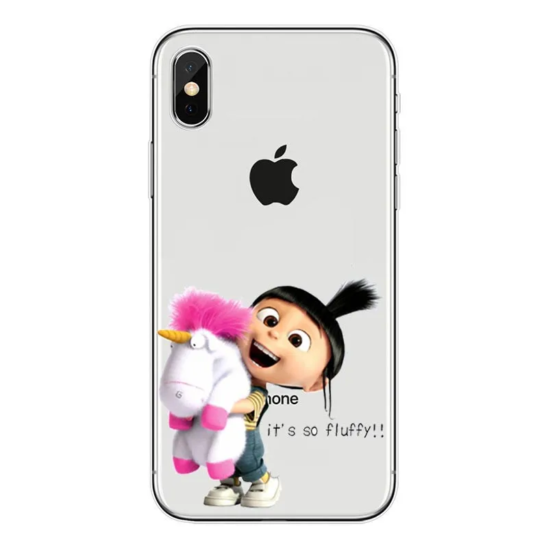 L002 Agnes Пушистый Единорог TPU Caso Capa de Мягкий силиконовый чехол для Apple iPhone 6 7 4 8 plus X 5 прозрачный чехол - Цвет: TPU