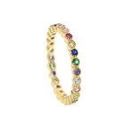 Женское кольцо из серебра 925 пробы, с разноцветным фианитом
