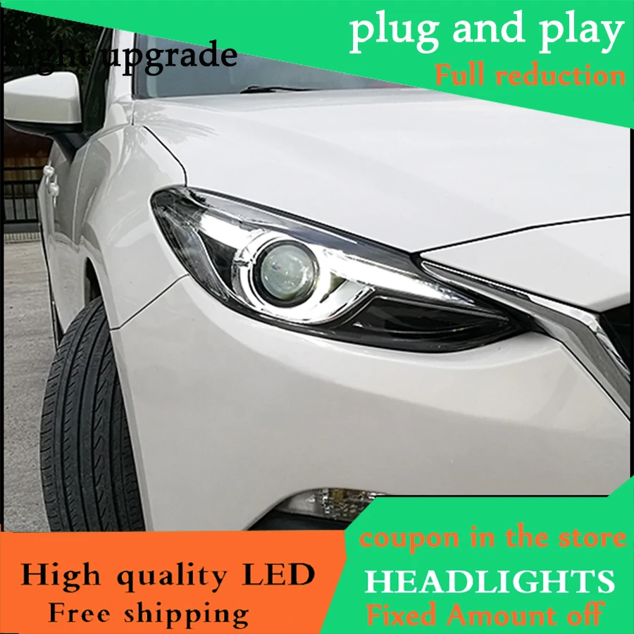 Автомобильный Стайлинг головной светильник для Mazda 3 Axela s 2014 2016 светодиодный DRL