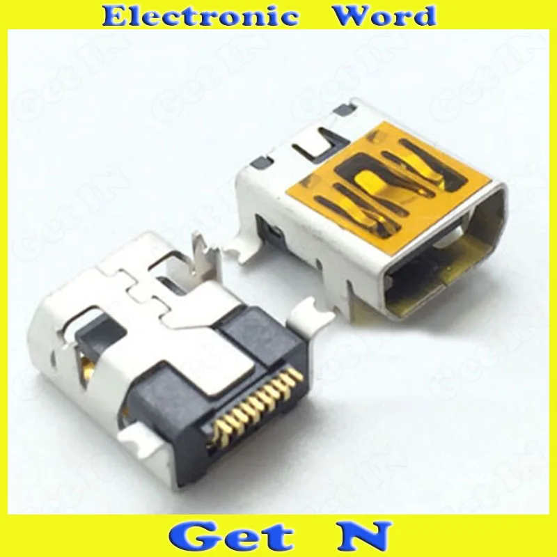 

500 шт. Высокое качество 10 контактов Mini USB Female интерфейс разъемы