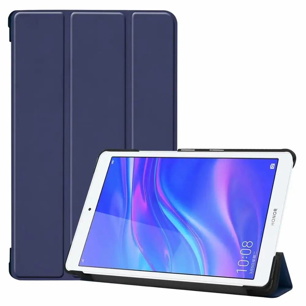 Тонкий мультяшный чехол для huawei Mediapad T5 8,0 дюймов JDN2-W09/AL00 чехол смарт-подставка PU для huawei почтовый ящик 5 8," откидная крышка - Цвет: Navy Blue