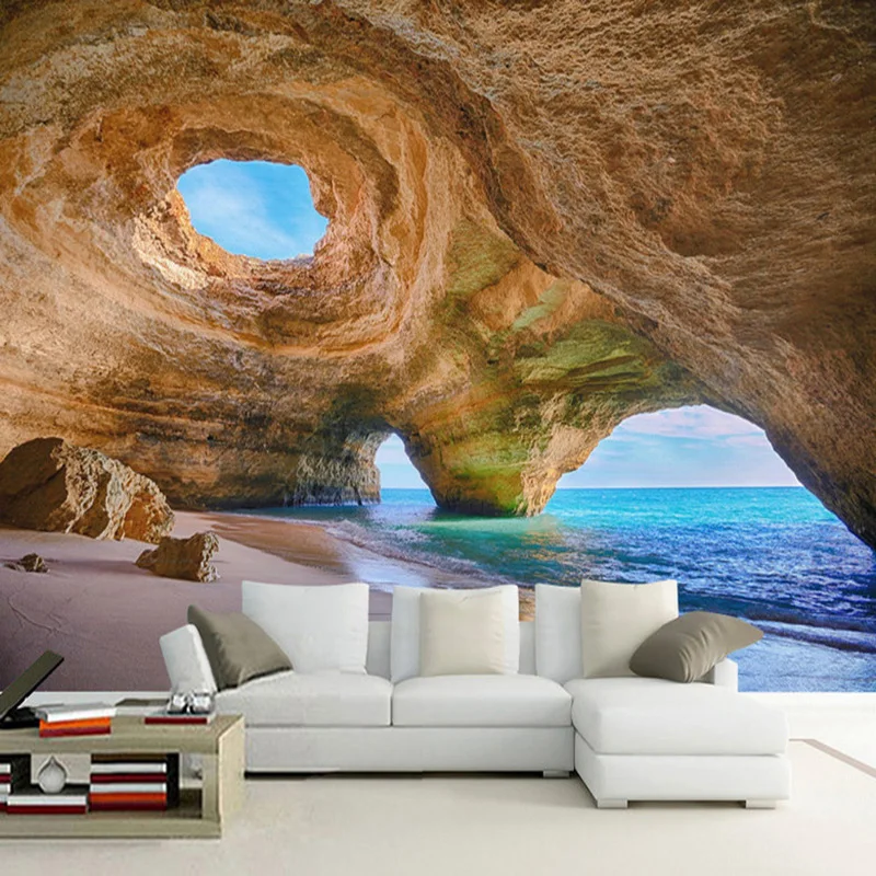 

Personalized Customization Seaside Cave Wall Painting Wallpaper Restaurant Clubs Mural Modern Creativity Decor Papel De Parede