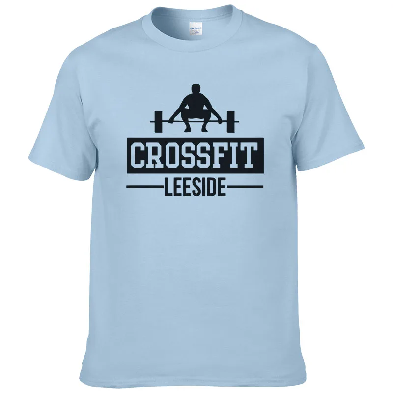 Бренд Crossfit Фитнес футболки Для мужчин с короткими рукавами хлопок круглый вырез